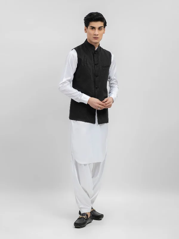 Black Dot Structured Waistcoat