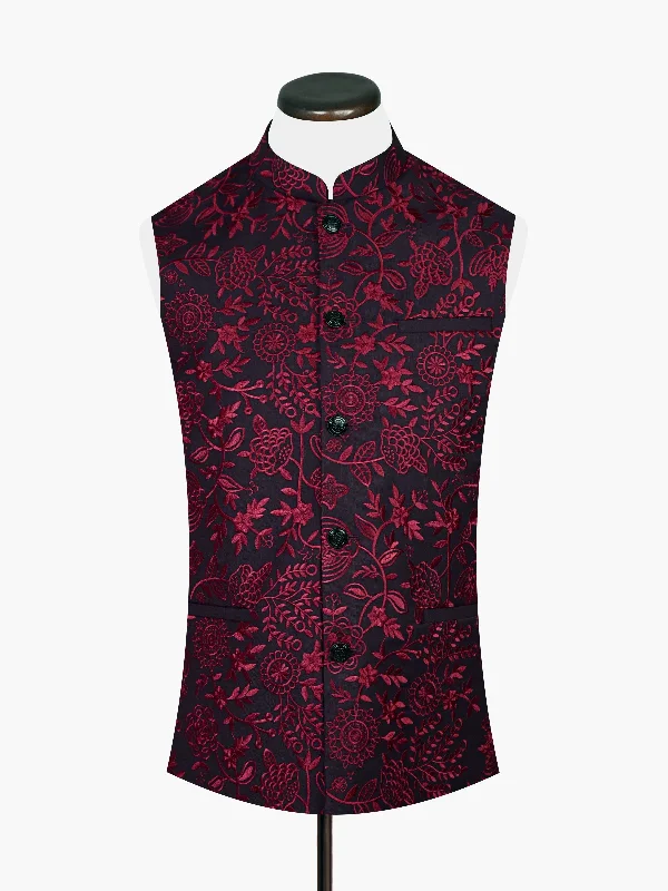 black-maroon-embroidered-sartoria-waistcoat