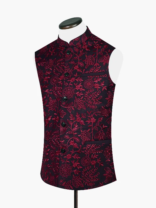 black-maroon-embroidered-sartoria-waistcoat