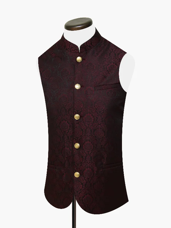 burgundy-black-floral-patterned-waistcoat