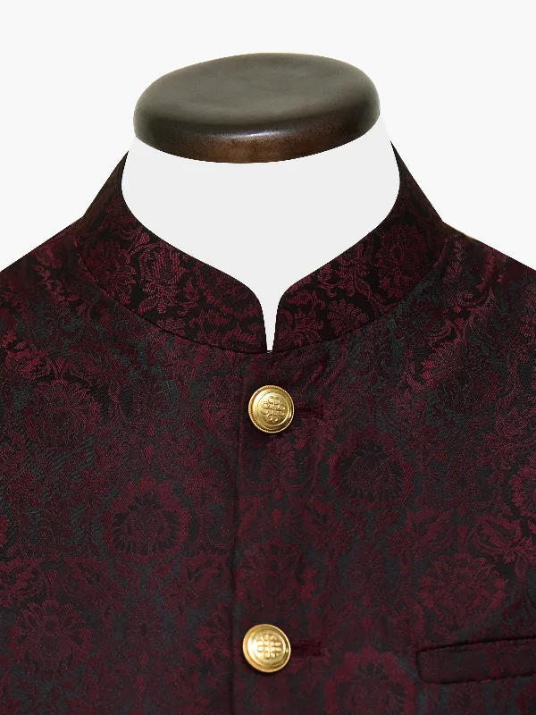 burgundy-black-floral-patterned-waistcoat