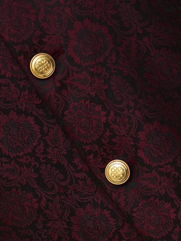 burgundy-black-floral-patterned-waistcoat