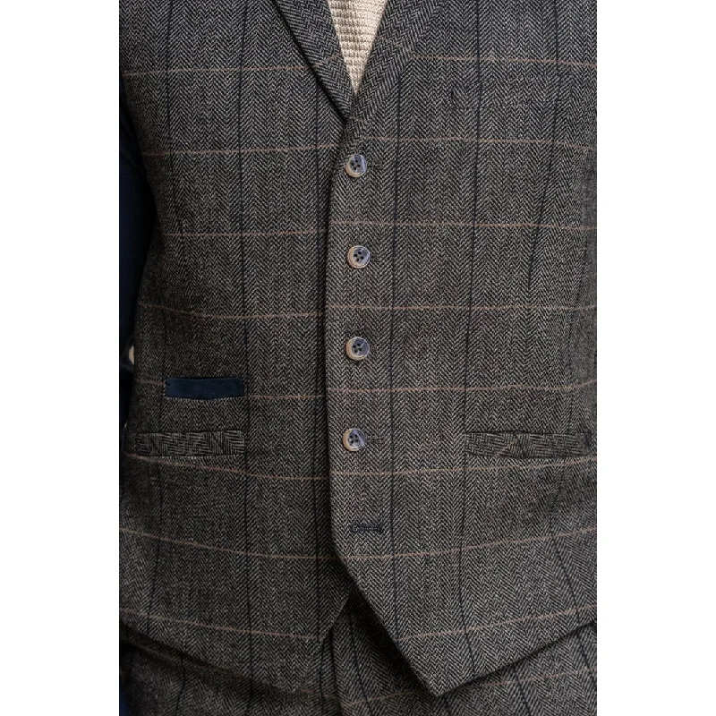 cavani-albert-mens-classic-tweed-herringbone-check-brown-grey-slim-fit-vintage-waistcoat-gilet