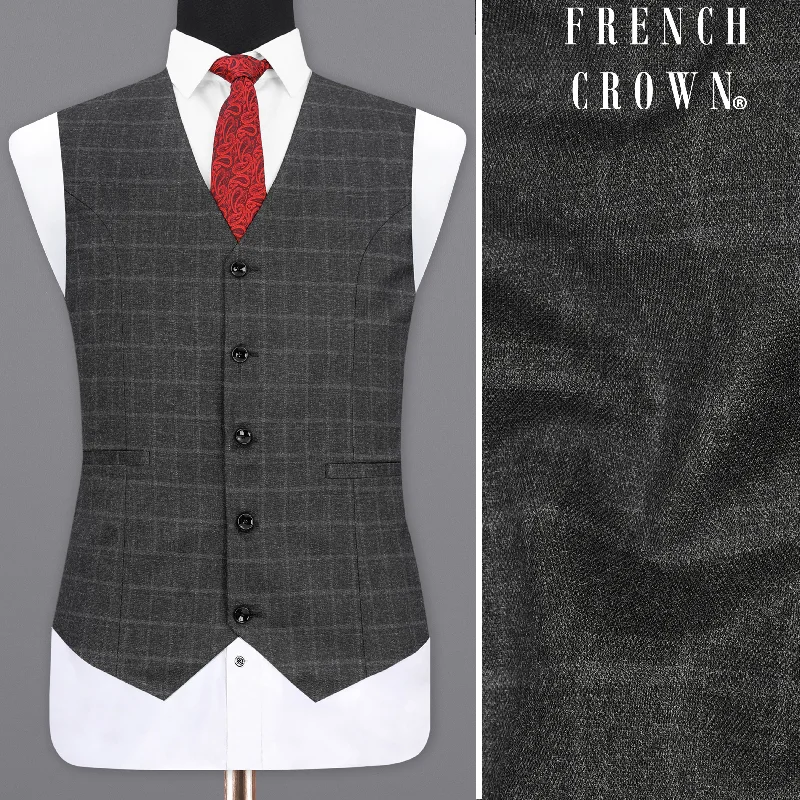 Dune Gray Plaid Waistcoat