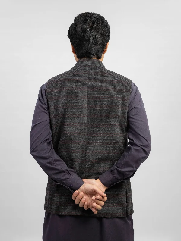 grey-maroon-checkered-wool-blended-waistcoat