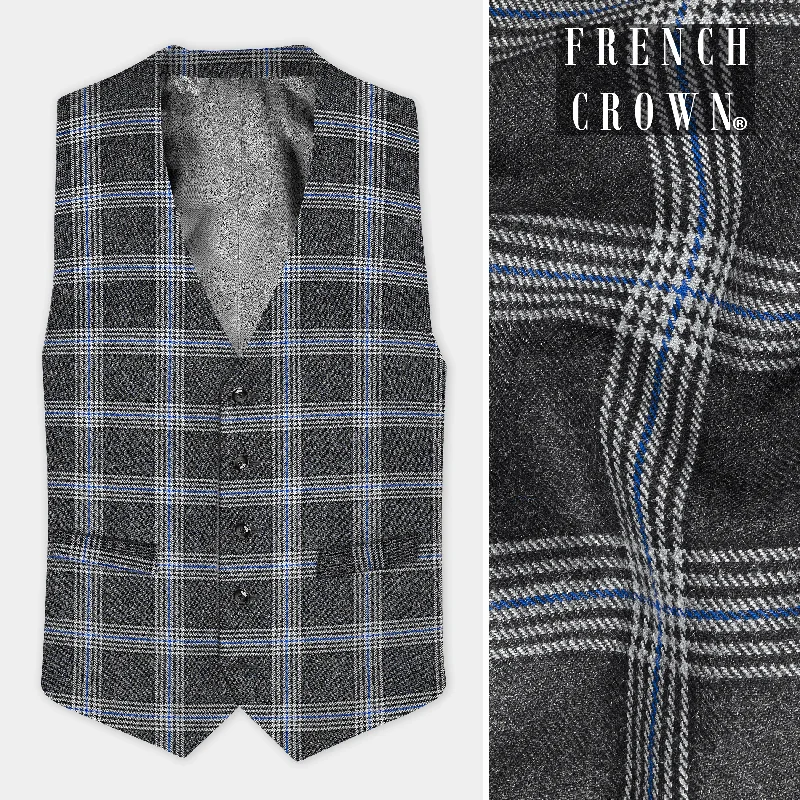 Iridium Gray Plaid Tweed Waistcoat