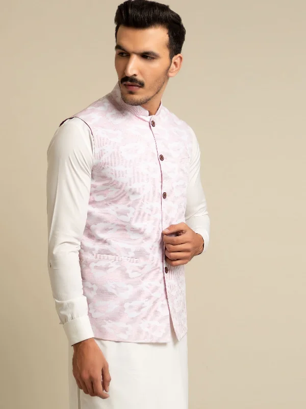 Light Pink Jacquard Waistcoat