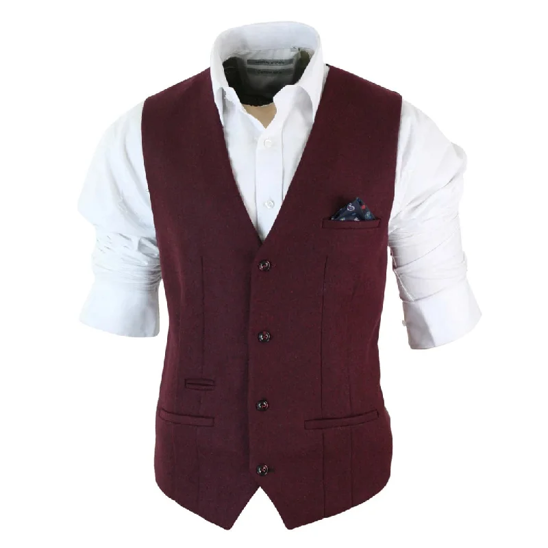 marc-darcy-len-mati-mens-slim-fit-burgundy-maroon-black-herringbone-tweed-vintage-retro-waistcoat