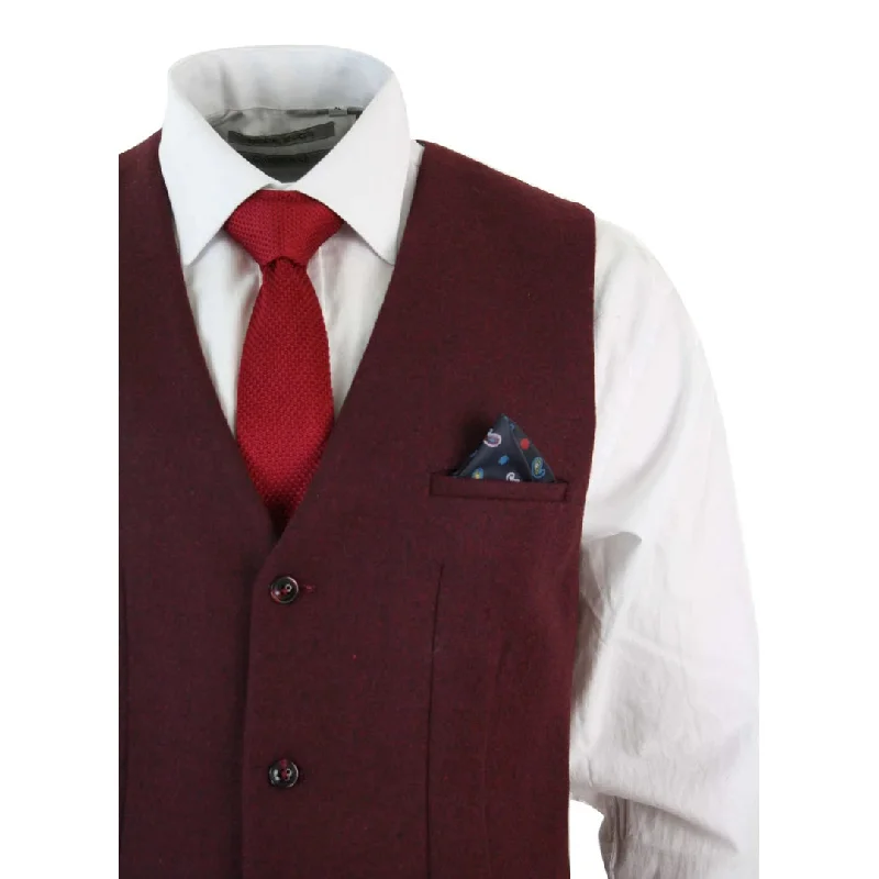 marc-darcy-len-mati-mens-slim-fit-burgundy-maroon-black-herringbone-tweed-vintage-retro-waistcoat