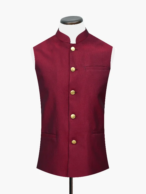 Maroon Silk Waistcoat