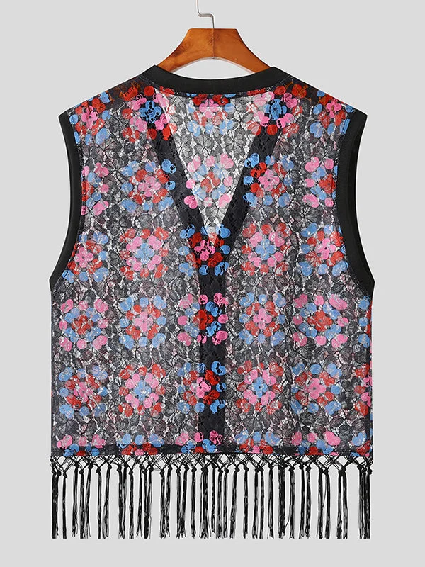 mens-windowpane-pattern-lace-fringe-hem-waistcoat-skuk12328