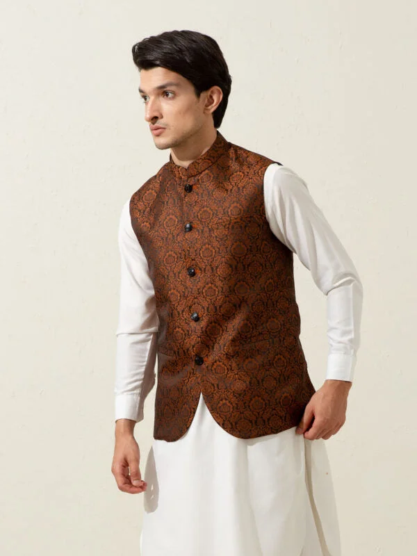 rusty-orange-floral-patterned-waistcoat-1