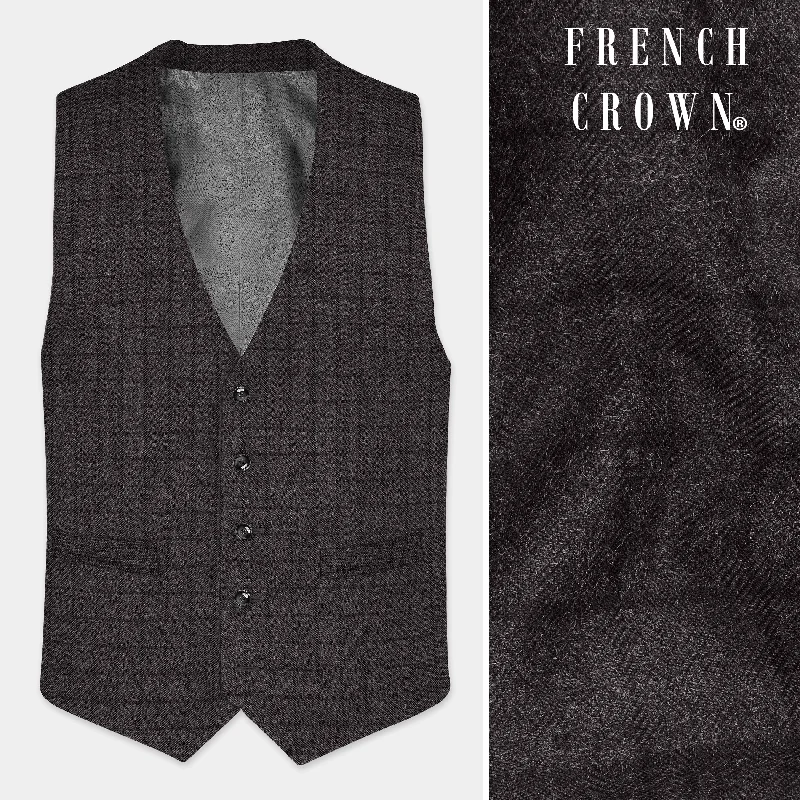 Thunder Gray Windowpane Tweed Waistcoat