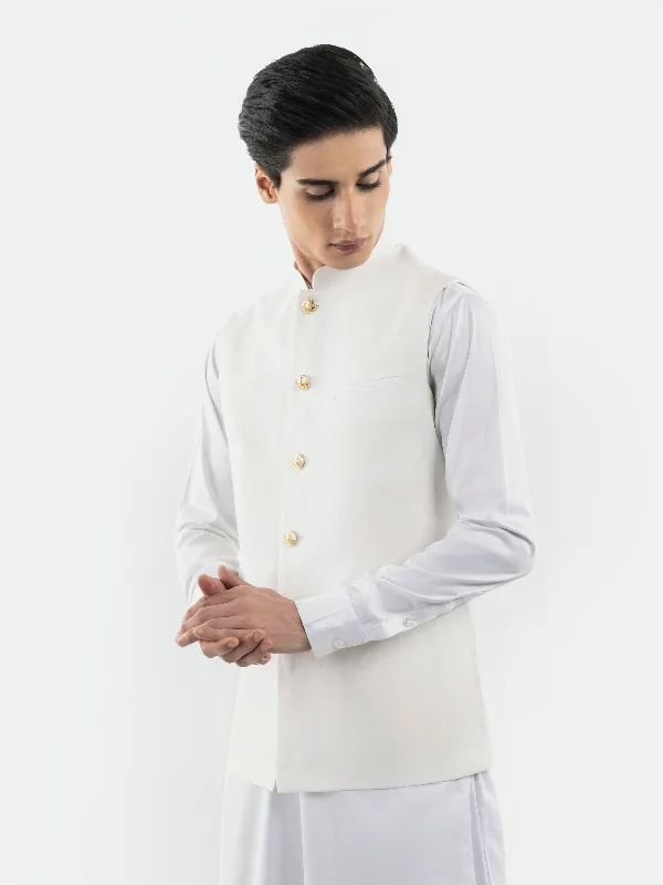 White Linen & Silk Sartoria Waistcoat