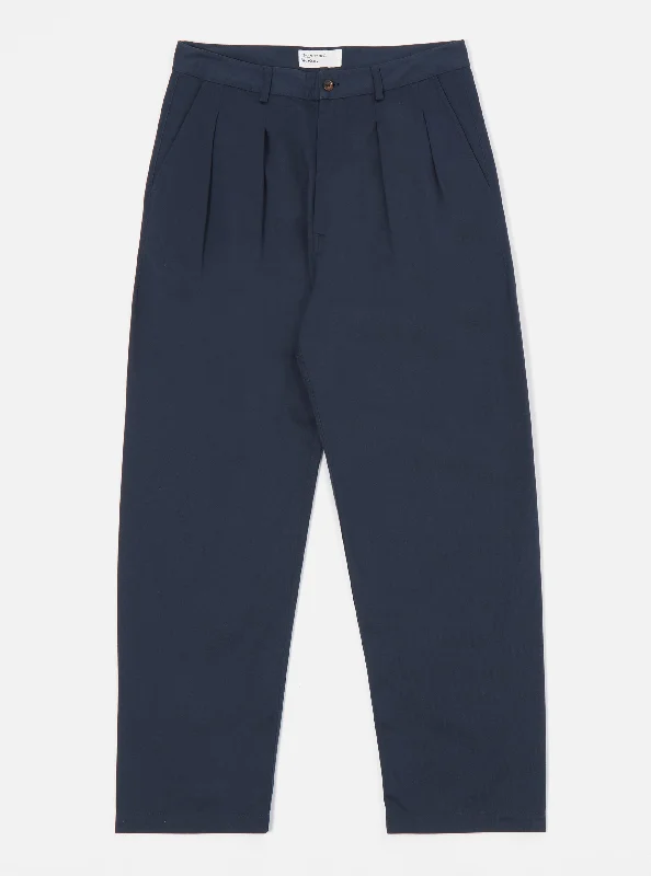 Universal Works Double Pleat Pant in Navy Twill