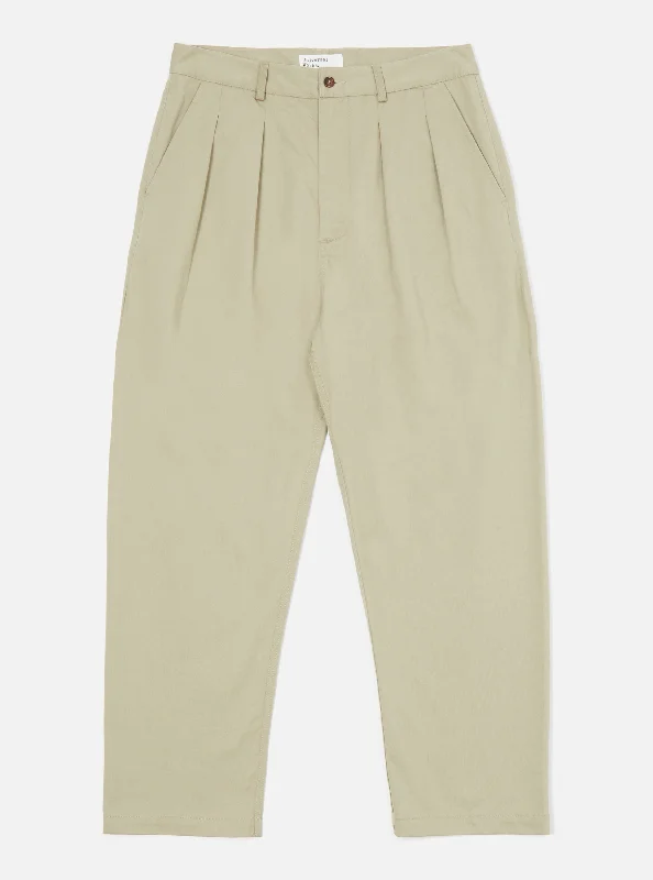 Universal Works Double Pleat Pant in Stone Twill