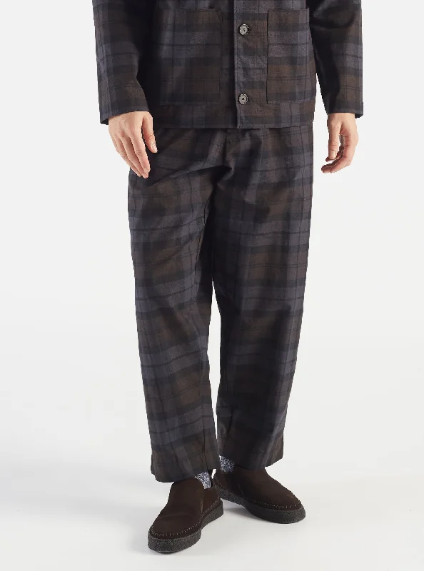 Universal Works Oxford Pant in Brown/Charcoal Oak Check