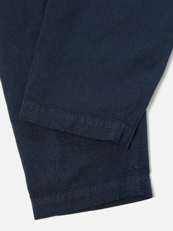 universal-works-pleated-track-pant-in-navy-linen-slub-weave