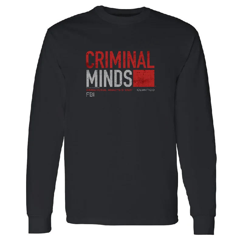 Criminal Minds Distressed BAU Quantico Adult Long Sleeve T-Shirt