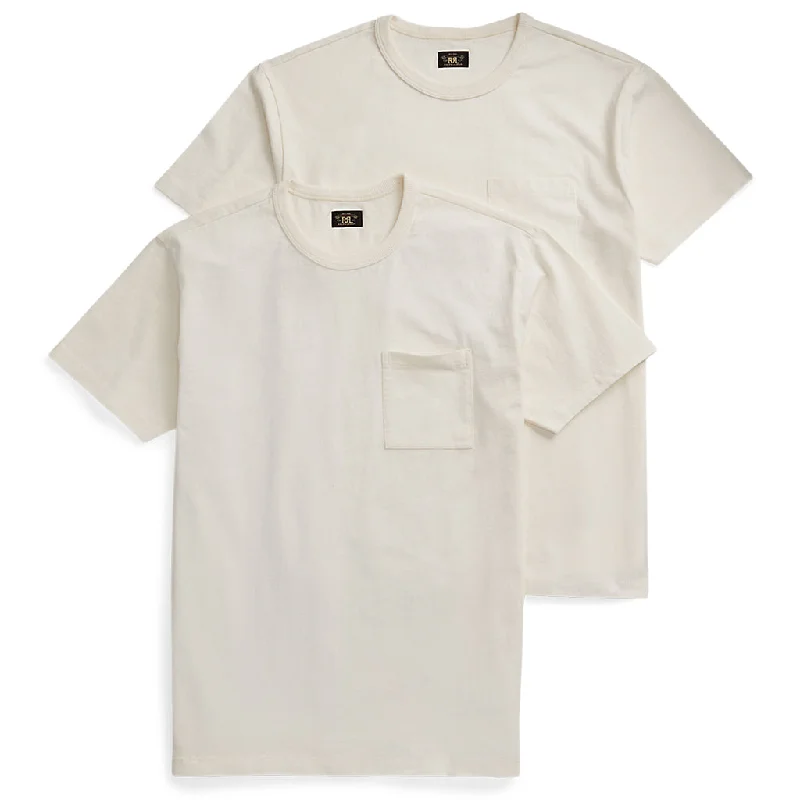 Double RL『GARMENT-DYED POCKET T-SHIRT 2PACK』(WHITE)