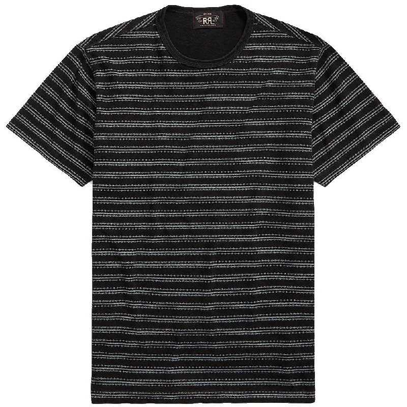 Double RL『STRIPED JERSEY CREWNECK T-SHIRT』(BLACK)