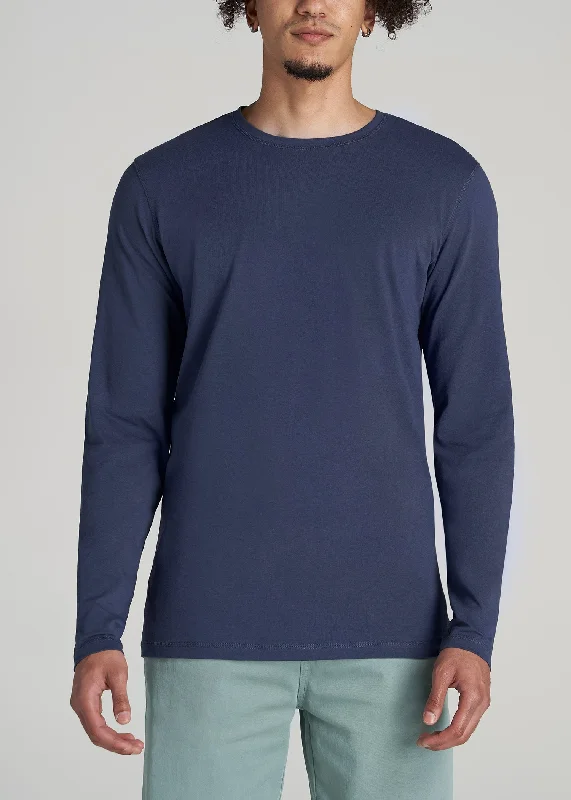 Original Essentials SLIM-FIT Long Sleeve Tall Men's T-Shirt in Navy