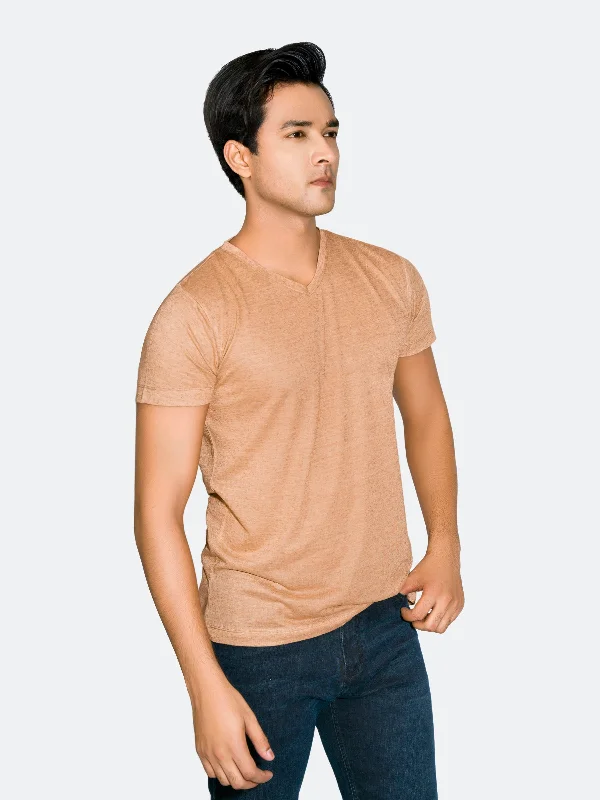 mustard-light-weight-v-neck-t-shirt