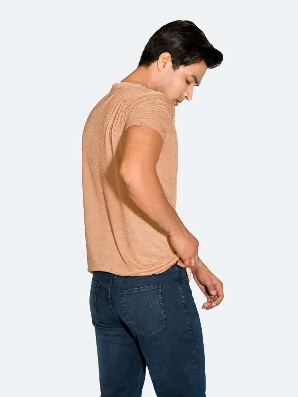 mustard-light-weight-v-neck-t-shirt