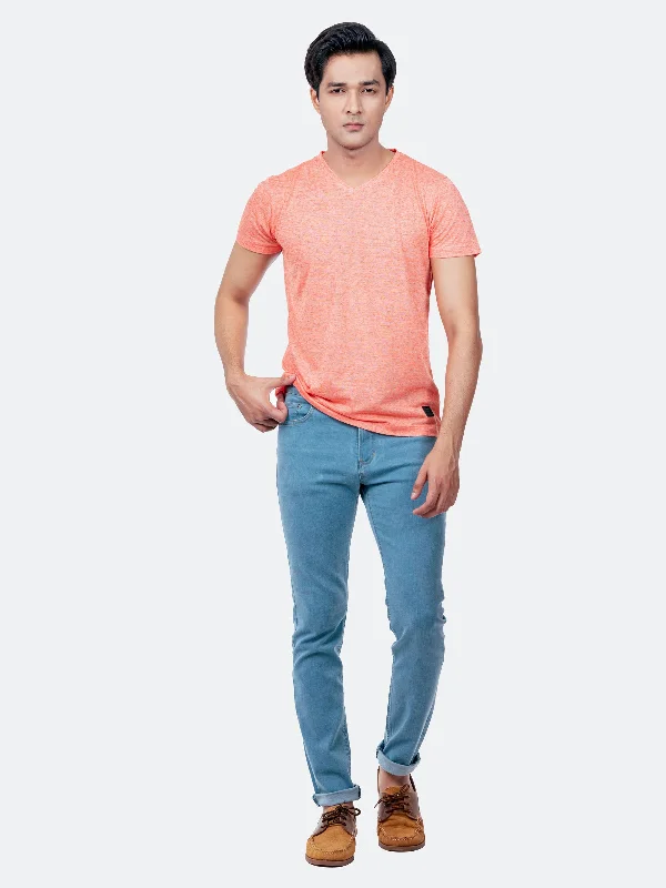 orange-light-weight-v-neck-t-shirt