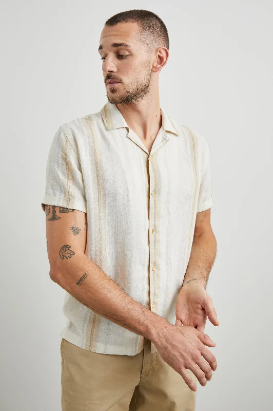 AMALFI SHIRT - FARRO DOVE STRIPE