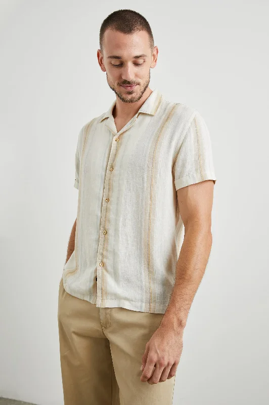 AMALFI SHIRT - FARRO DOVE STRIPE