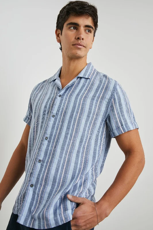 AMALFI SHIRT - POWDER COBALT STRIPE