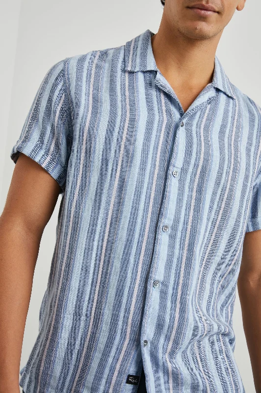 AMALFI SHIRT - POWDER COBALT STRIPE