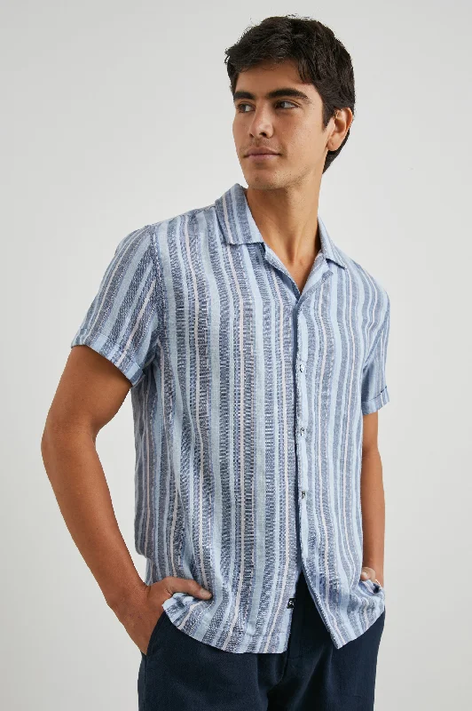 AMALFI SHIRT - POWDER COBALT STRIPE