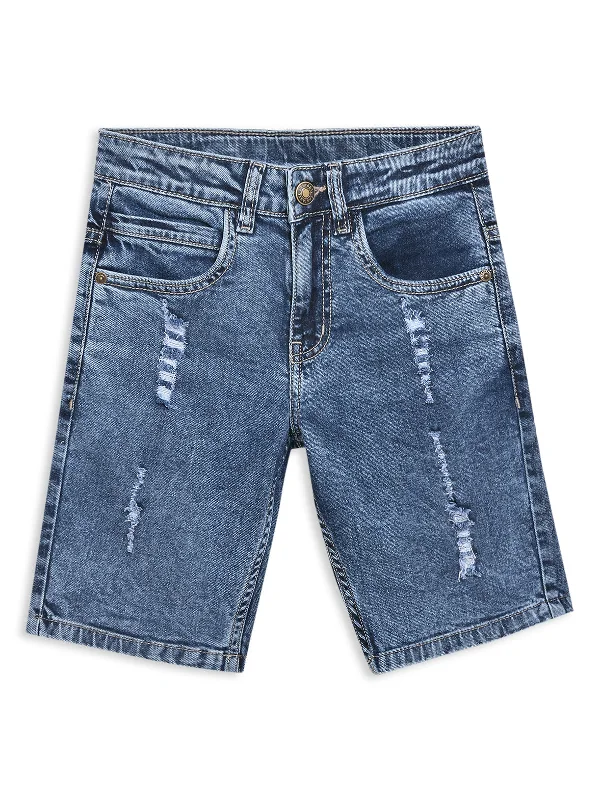 Cantabil Boy's Denim Helium Wash Shorts