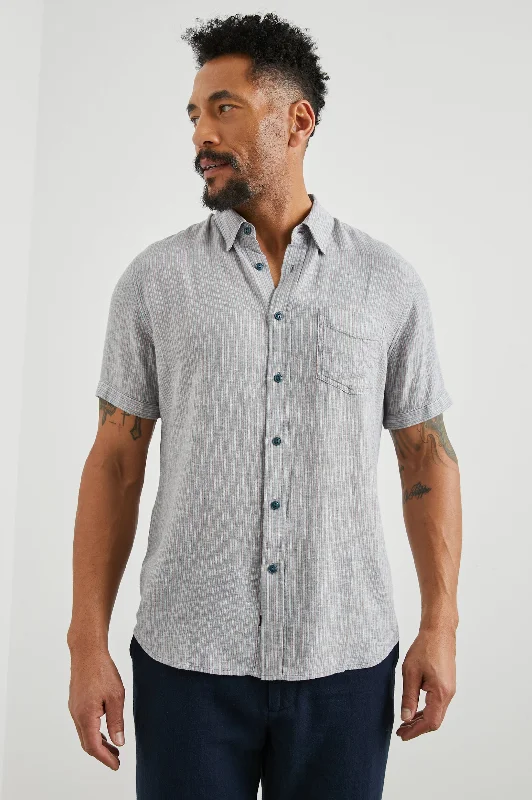 CARSON SHIRT - CHAMBRAY RED STRIPE