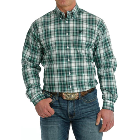 Cinch Men's Classic Fit Green Button Down