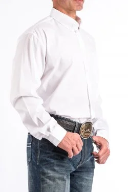 Men's Cinch Solid White Western Shirt