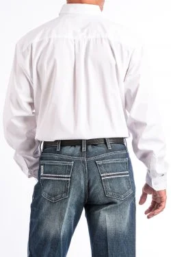 Men's Cinch Solid White Western Shirt