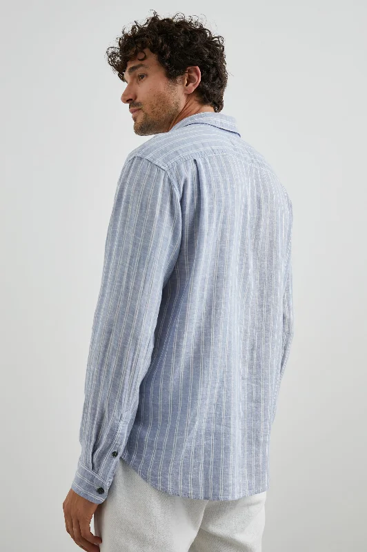 CONNOR SHIRT - DENIM WHITE PINSTRIPE