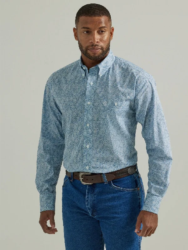 George Strait Paisley Print Long Sleeve