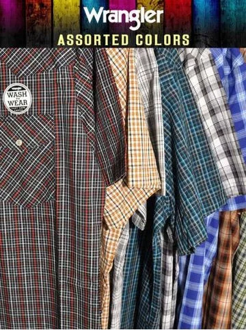 Wrangler Assorted  Western Short Sleeve Big & Tall Plaid Shirt