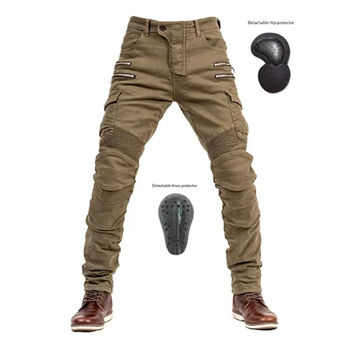 Model 2 Men's Armored Jeans Brown/Khaki