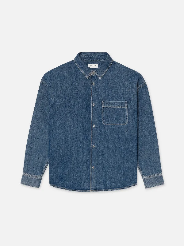 Relaxed Denim Shirt -- Dark Ocean