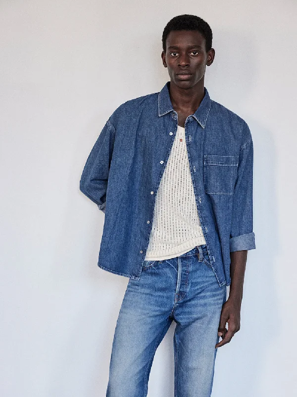 Relaxed Denim Shirt -- Dark Ocean