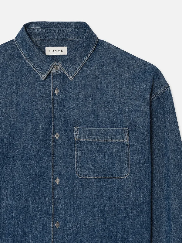 Relaxed Denim Shirt -- Dark Ocean