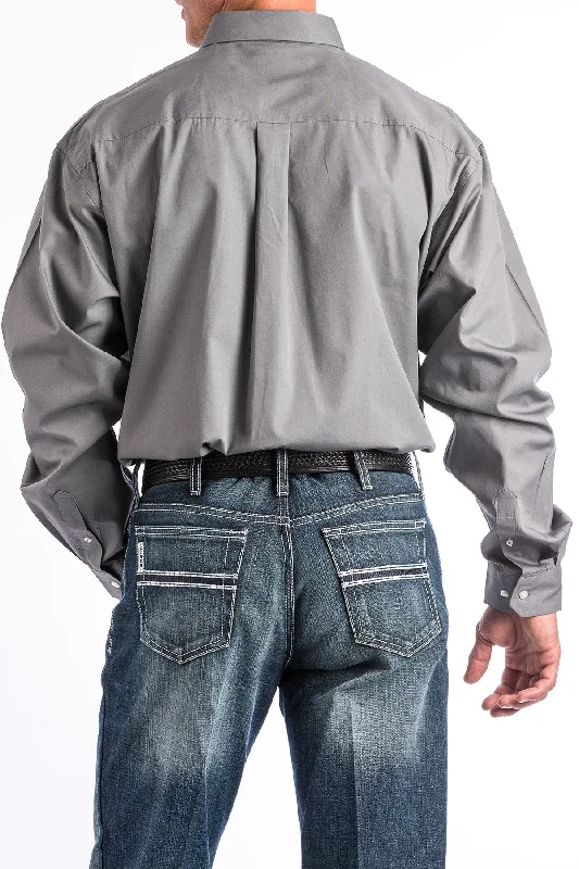 Cinch Men's Solid Grey Button Down Western Shirt