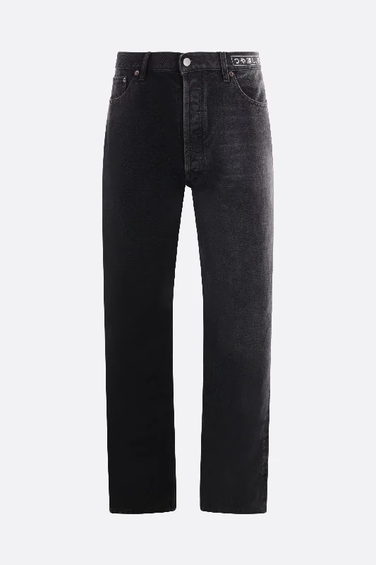 denim straight-leg jeans