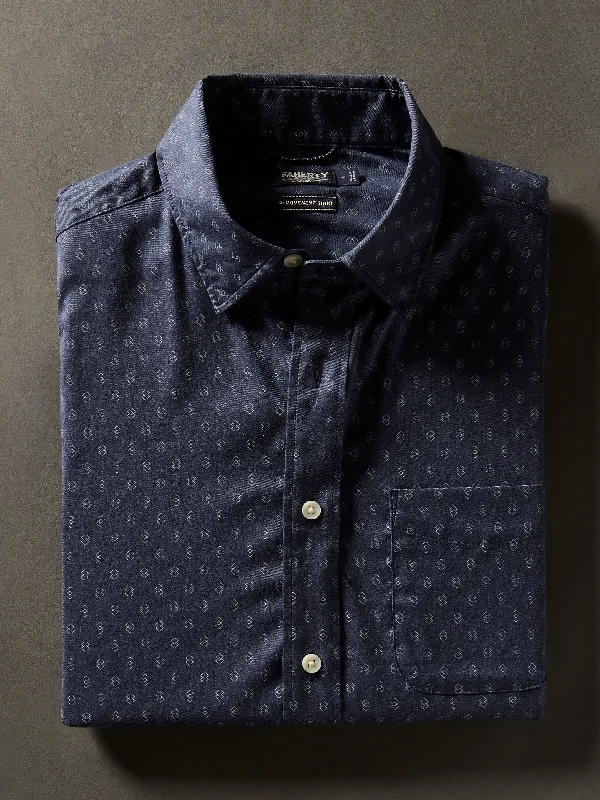 Movement™ Short-Sleeve Shirt - Navy Dusk Diamond Print