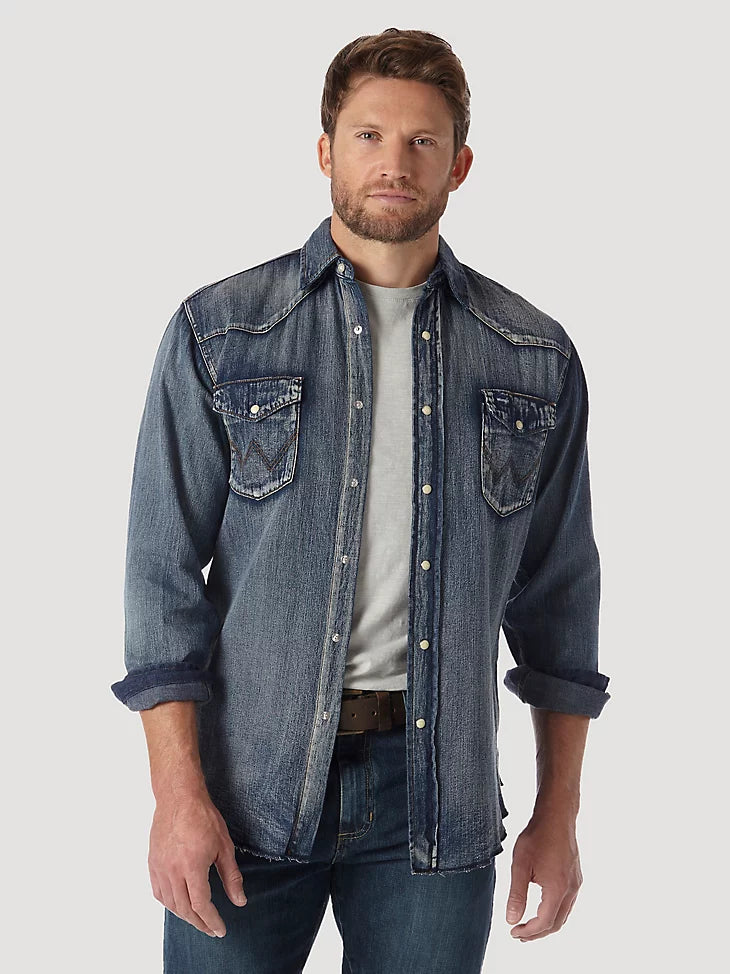 Wrangler Cowboy Cut Denim Western Snap